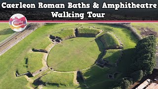 CAERLEON ROMAN BATHS amp AMPHITHEATRE WALES  Walking Tour  Pinned on Places [upl. by Airdnaid404]