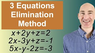 Solving Systems of 3 Equations Elimination [upl. by Anneliese]