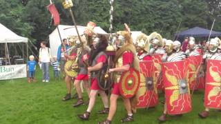 Roman Reenactment at the Amphitheatre in Caerleon Marching In [upl. by Aniloj]