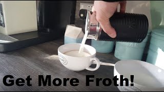 How to Get More Froth from Your Nespresso Coffee Aeroccino  Nespresso tips and help [upl. by Ramah]