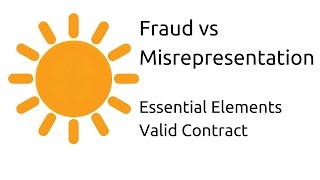 Fraud vs Misrepresentation  Other Essential Elements of a Valid Contract  CA CPT  CS amp CMA [upl. by Mihsah]